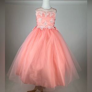 Peach girls party dress sz 6